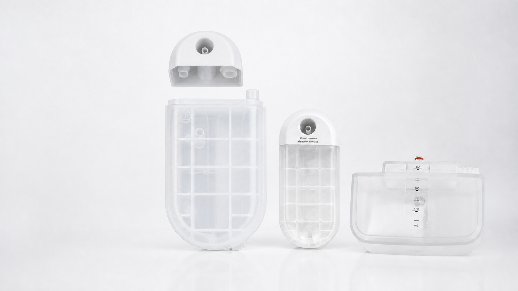 PROMED 300 mL, 500 mL and 1000 mL disposable wound vac canisters
