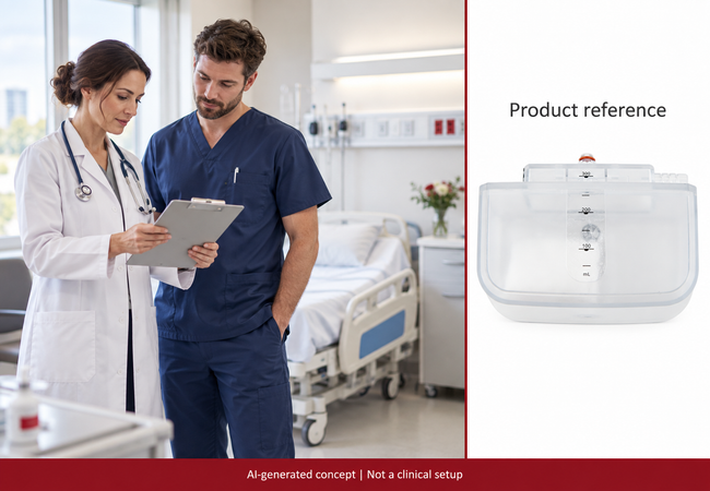AI-generated hospital discussion with a separate canister reference illustration; not an installed system