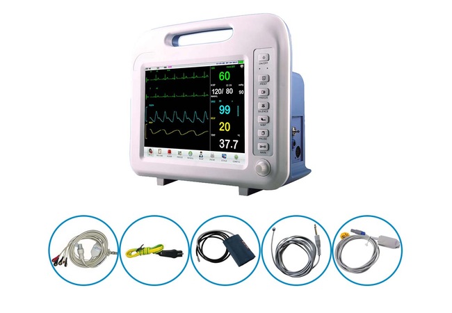 Patient monitor and accessory examples shown on the existing product page