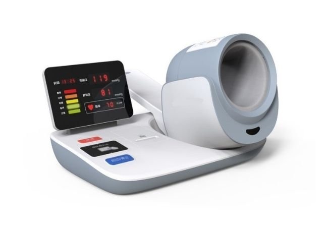 Arm-tunnel blood pressure monitor front view