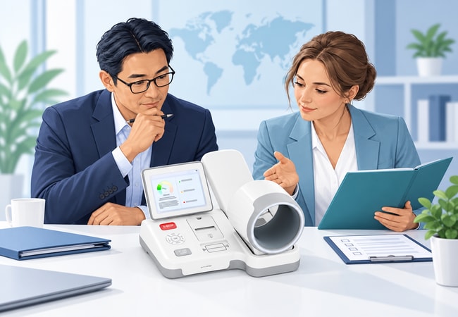 Illustration of buyers comparing model-specific procurement documents