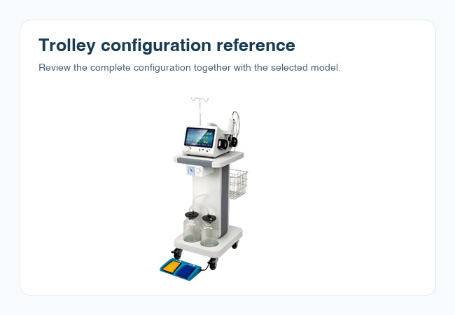 CareMaster trolley and equipment configuration reference